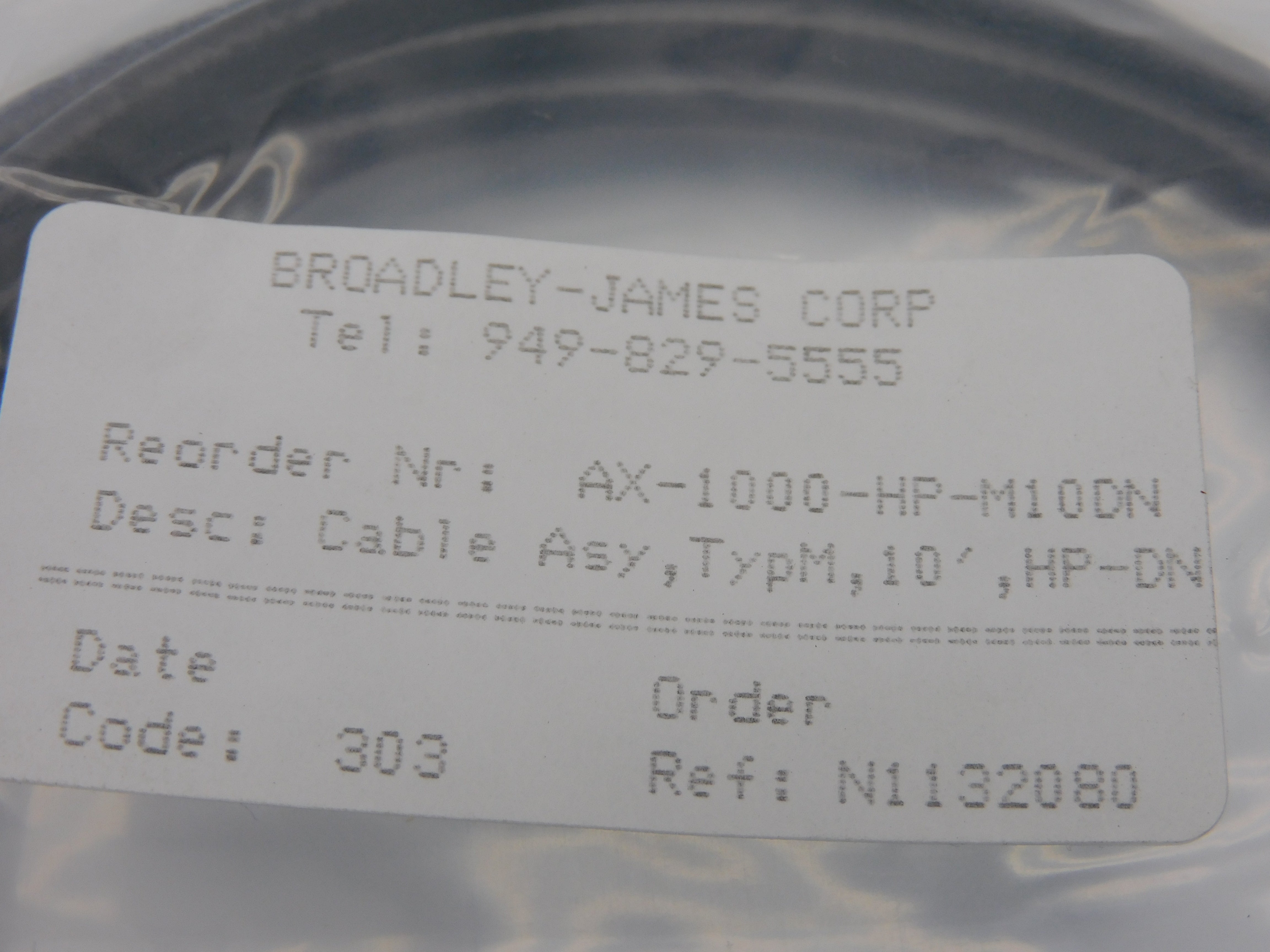 BROADLEY-JAMES AX-1000-HP-M10DN 10' NSMP