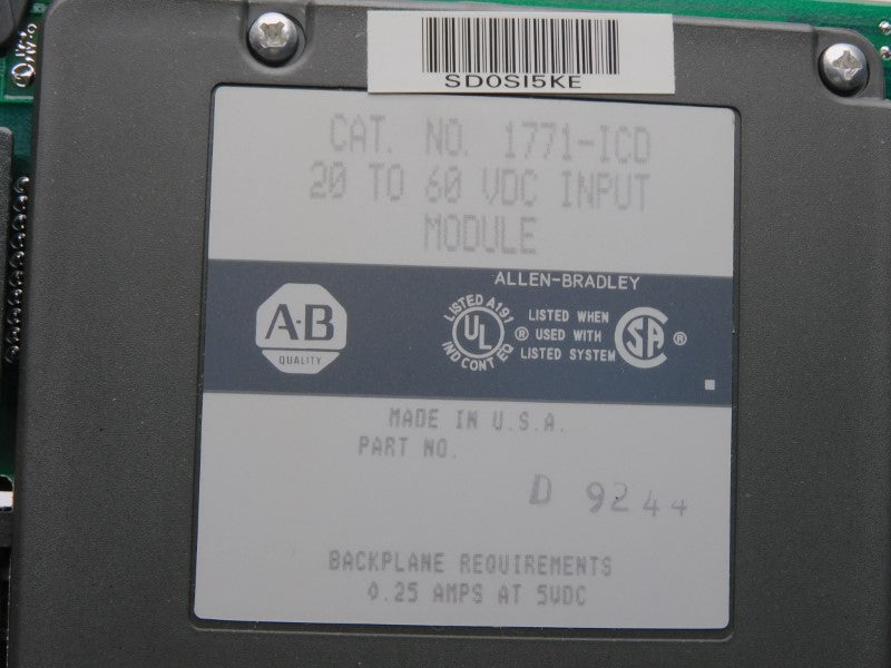 ALLEN BRADLEY 1771-ICD 20-60VDC 0.25A NSMP