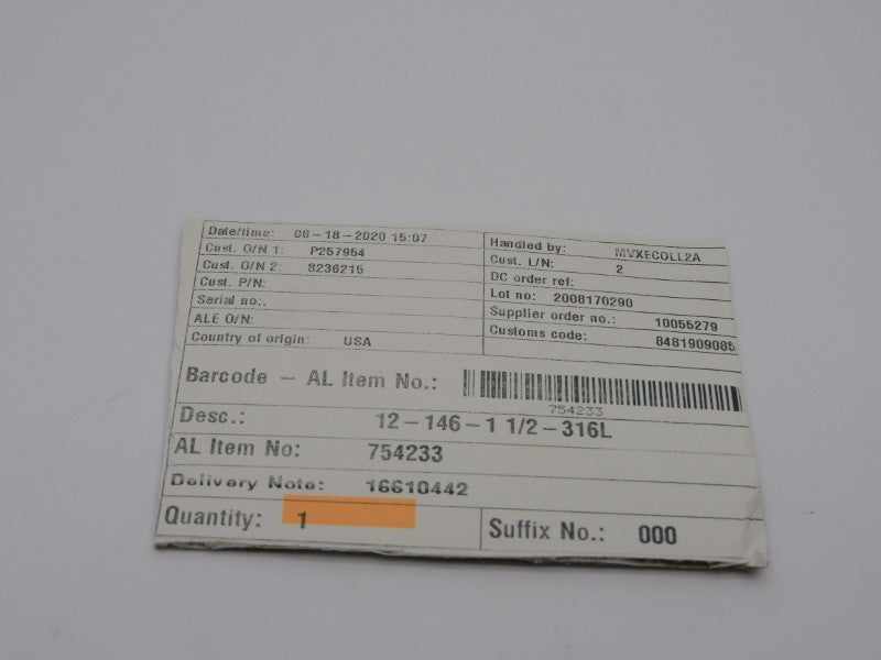 ALFA LAVAL 12-146-1-1/2-316L 754233 NSNP