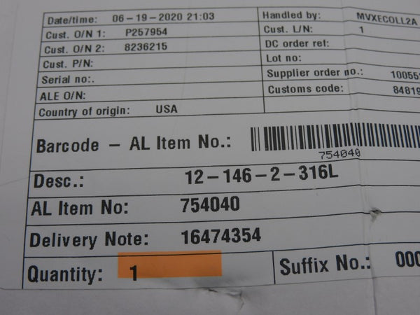 ALFA LAVAL 12-146-2-316L 754040 NSNP