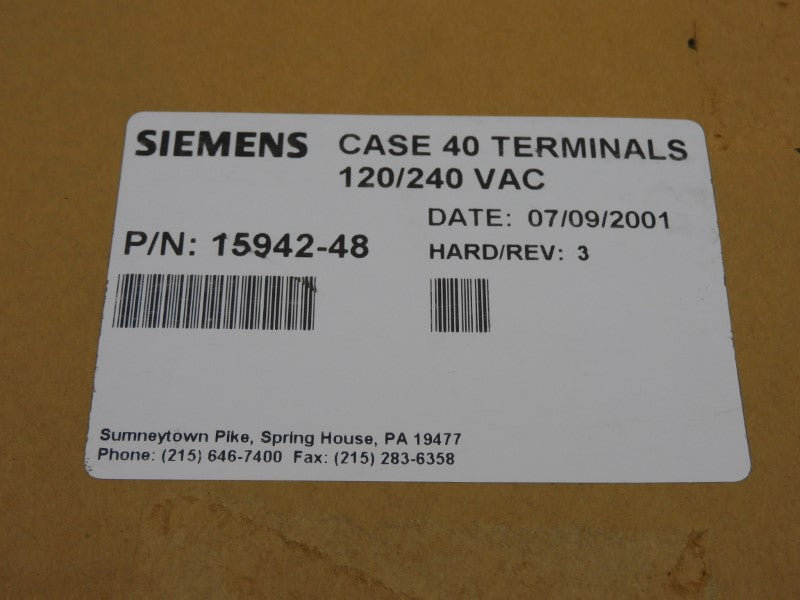 SIEMENS 15942-48 120/240VAC REV. 3 (PKG OF 40) NSFS