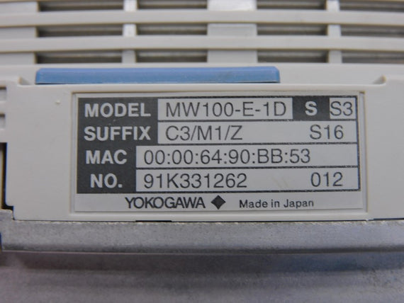 YOKOGAWA MW100-E-1DS/C3/M1/Z S3 100-240VAC (AS PICTURED) UNMP