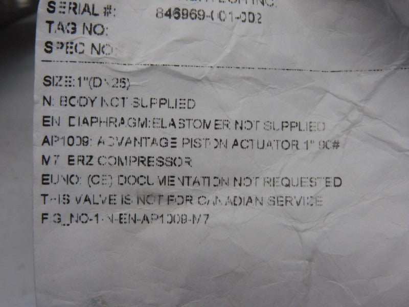 ITT 1-N-EN-AP1009-M7 90PSI 1" NSNP