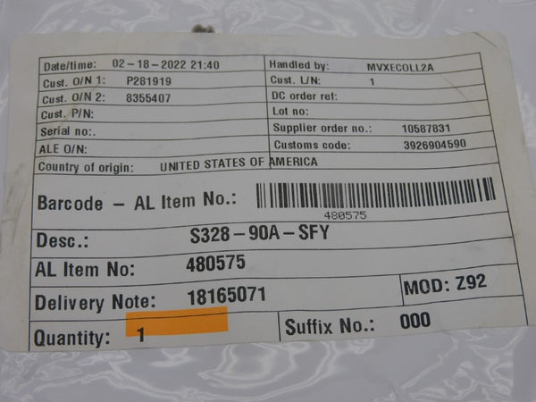 ALFA LAVAL S328-90A-SFY 480575 NSMP