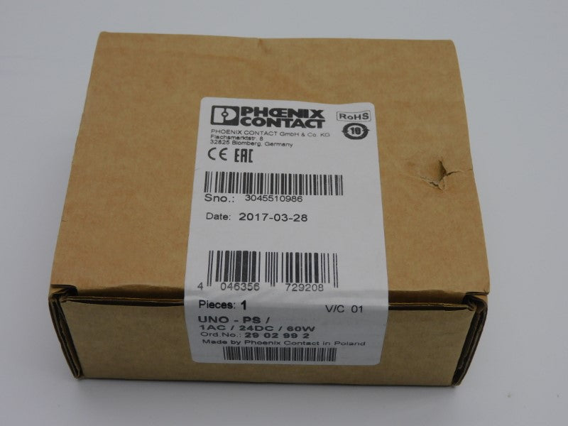 PHOENIX CONTACT UNO-PS/1AC/24DC/60W 2902992 NSFS