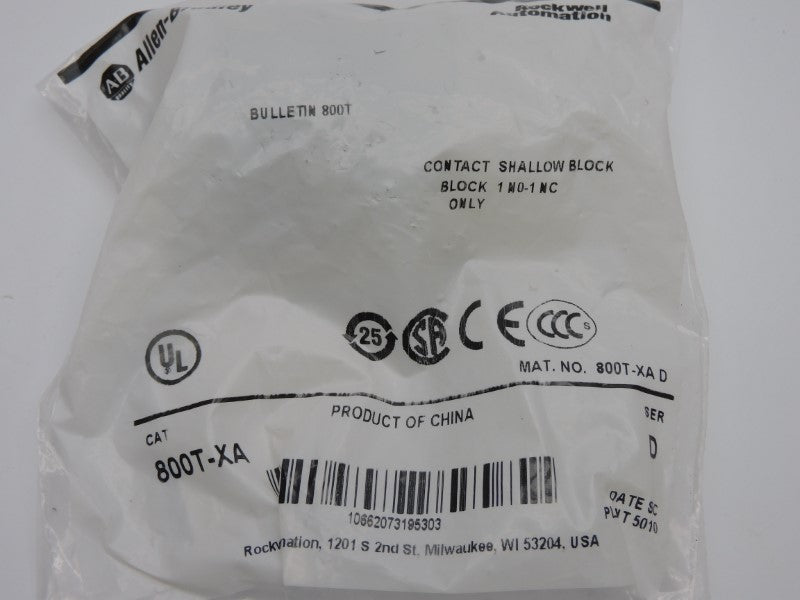 ALLEN BRADLEY 800T-XA SER. D NSMP