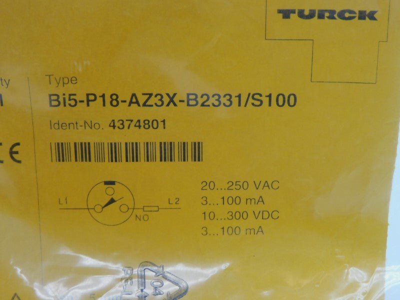 TURCK BI5-P18-AZ3X-B2331/S100 4374801 20-250VAC 10-300VDC NSMP