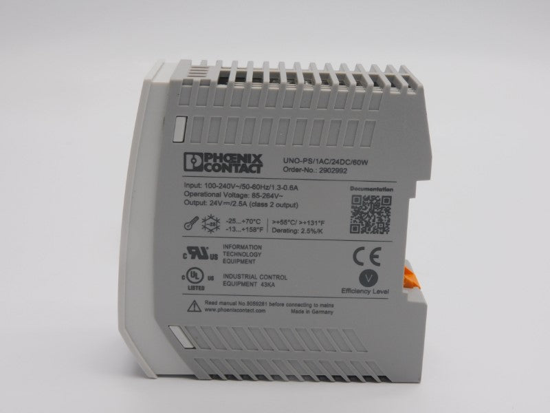 PHOENIX CONTACT UNO-PS/1AC/24DC/60W 2902992 100-240V 1.3-0.6A NSNP
