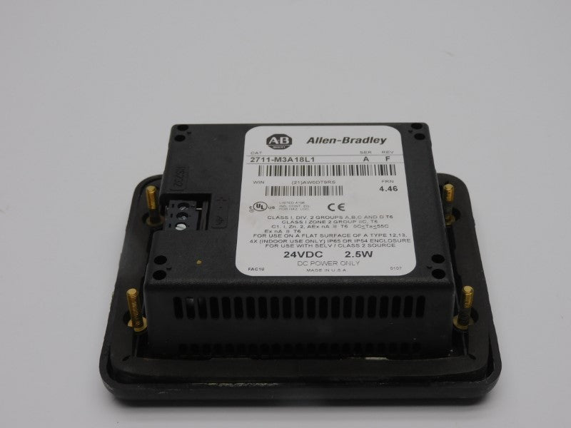 ALLEN BRADLEY 2711-M3A18L1 SER. A F/W 4.46 REV. F 24VDC UNMP
