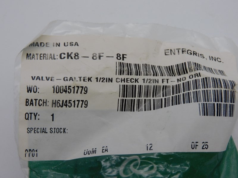 ENTEGRIS CK8-8F-8F 1/2" NSMP