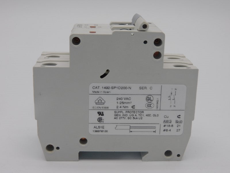 ALLEN BRADLEY 1492-SP1D200-N SER. C 277V 20A (WH) NSMP