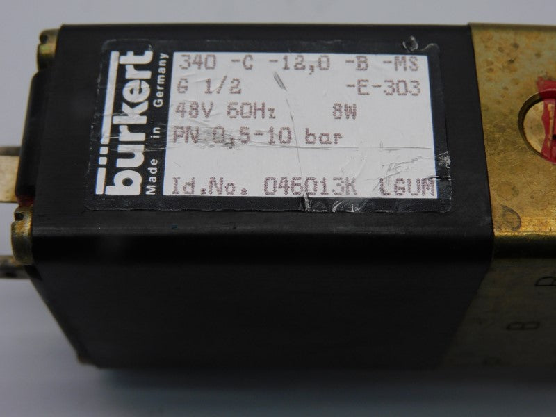 BURKERT 340-C-12.0-B-MS-G-1/2-E-303 046013K 48V UNMP
