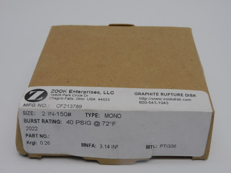 ZOOK ENTERPRISES CF213789 40PSI 2" NSMP