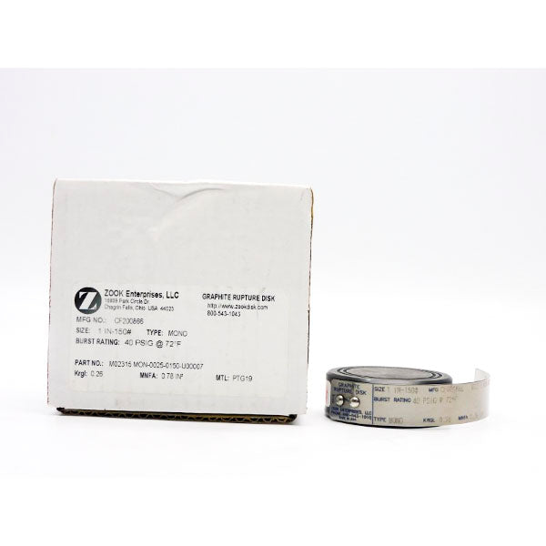 ZOOK ENTERPRISES CF200866 M02315 MON-0025-0150-U00007 40PSI 1" NSMP