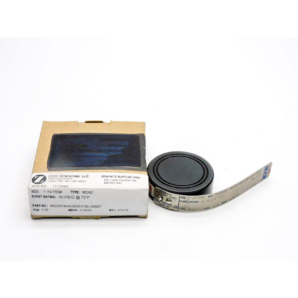 ZOOK ENTERPRISES CF206665 MO2315 MON-0025-0150-U00007 40PSI 1" NSMP