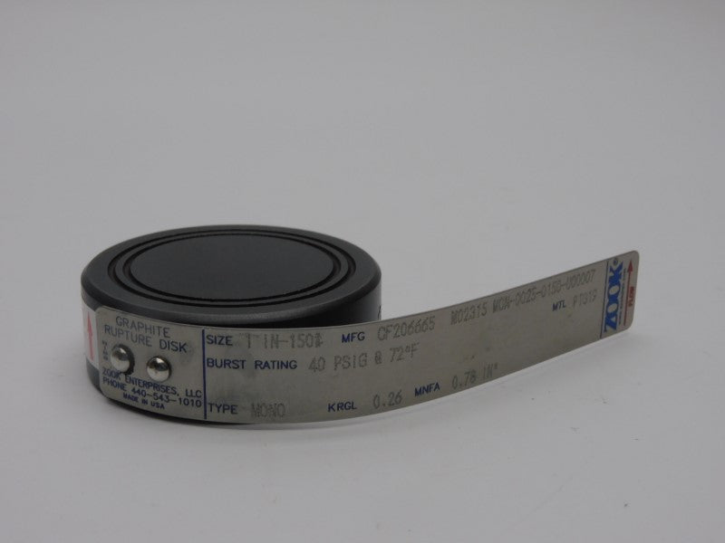 ZOOK ENTERPRISES CF206665 MO2315 MON-0025-0150-U00007 40PSI 1" NSMP