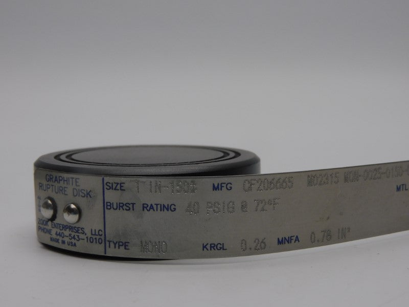 ZOOK ENTERPRISES CF206665 MO2315 MON-0025-0150-U00007 40PSI 1" NSMP