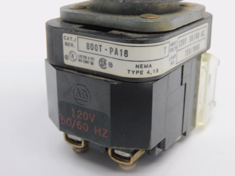 ALLEN BRADLEY 800T-PA16R SER. T 120V UNMP