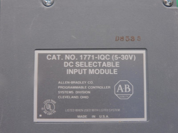 ALLEN BRADLEY 1771-IQC 5-30V (NO WIRING ARM) UNMP
