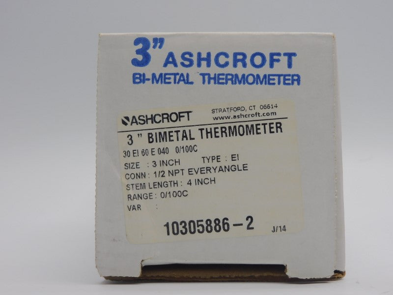 ASHSCROFT 30EI60E040-0/100C 3" NSMP