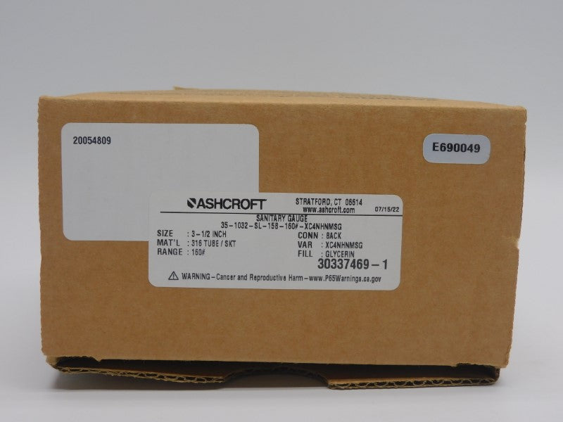 ASHCROFT 35-1032-SL-15B-160#-XC4NHNMSG 160PSI NSMP