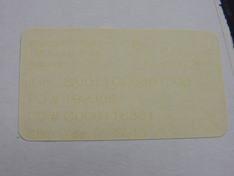ANDERSON INSTRUMENT SV071G00401200 40VDC 0-100PSI NSMP