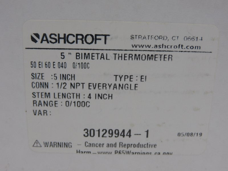 ASHCROFT 50EI60E040-0/100C 5" NSMP