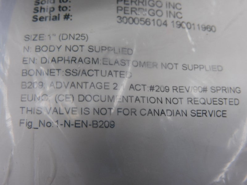 ITT 1-N-EN-B209 90PSI 1" NSNP