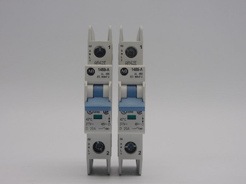 ALLEN BRADLEY 1489-A1D200 SER. A 277VAC 20A (PKG OF 2) (WH) NSMP
