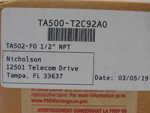 NICHOLSON TA500-T2C92A0 TA502-F0 1/2' NSFS