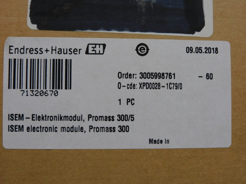ENDRESS+HAUSER 71320670 XPD0028-1C79/0 NSMP