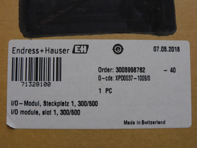 ENDRESS+HAUSER 71328100 XPD0037-1009/0 NSMP
