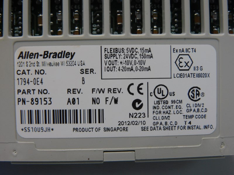 ALLEN BRADLEY 1794-OE4 SER. B REV. A01 24VDC NSNP