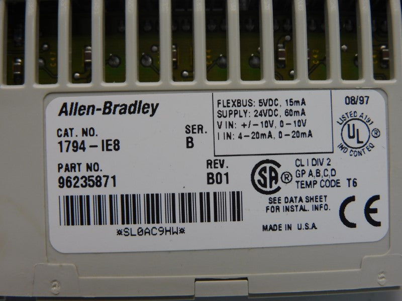ALLEN BRADLEY 1794-IE8 SER. B REV. B01 24VDC UNMP