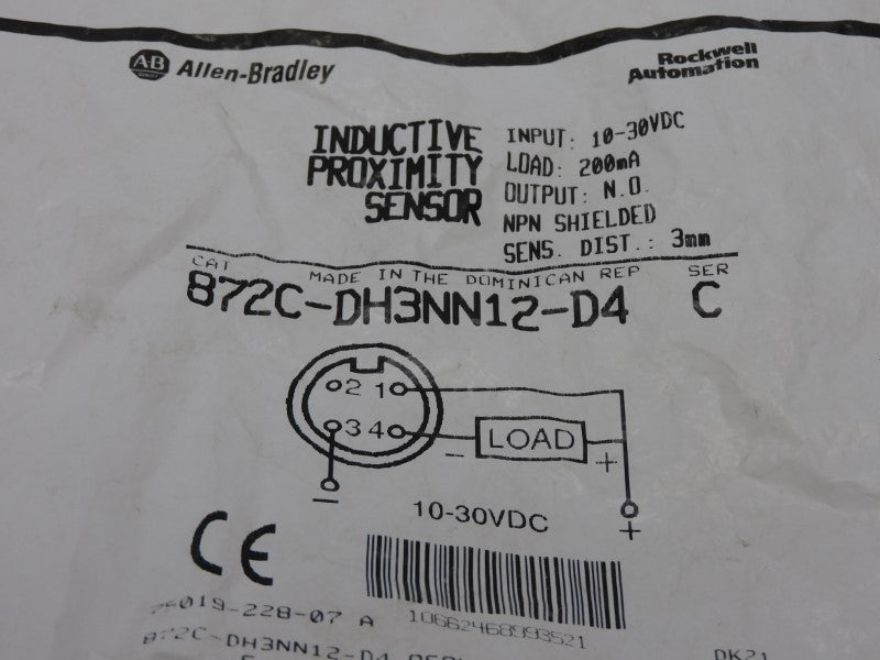 ALLEN BRADLEY 872C-DH3NN12-D4 SER. C 10-30VDC NSMP