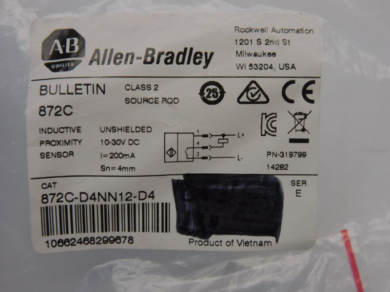 ALLEN BRADLEY 872C-D4NN12-D4 SER. E 10-30VDC NSMP