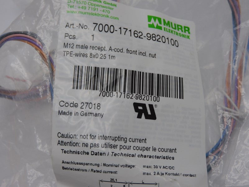 MURR ELEKTRONIK 7000-17162-9820100 30VAC/DC 2A NSMP