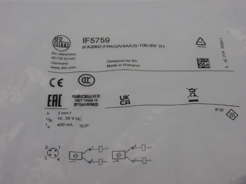 IFM EFECTOR IFA2002-FRKG/V4A/US-100-IRFRT IF5759 10-55VDC NSMP
