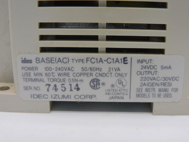 IDEC FC1A-C1A1E 100-240VAC 2A UNMP