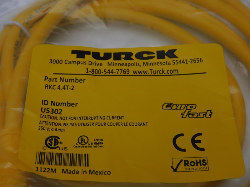 TURCK RKC4.4T-2 U5302 250V 4A NSMP