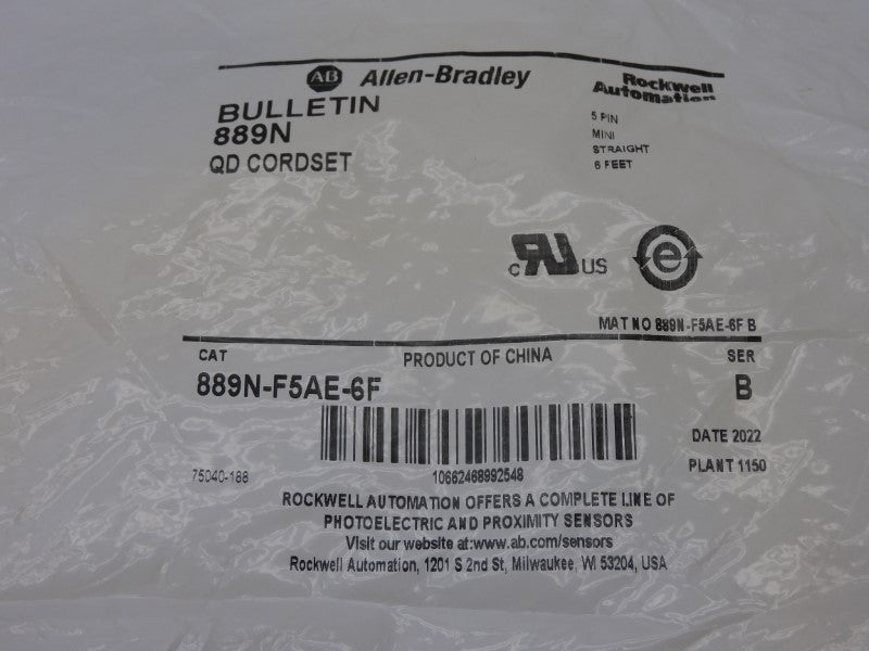 ALLEN BRADLEY 889N-F5AE-6F SER. B 6' NSMP