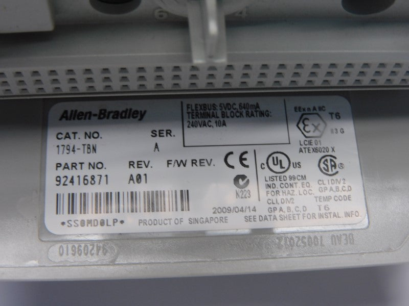ALLEN BRADLEY 1794-TBN SER. A REV. A01 240VAC 10A NSNP
