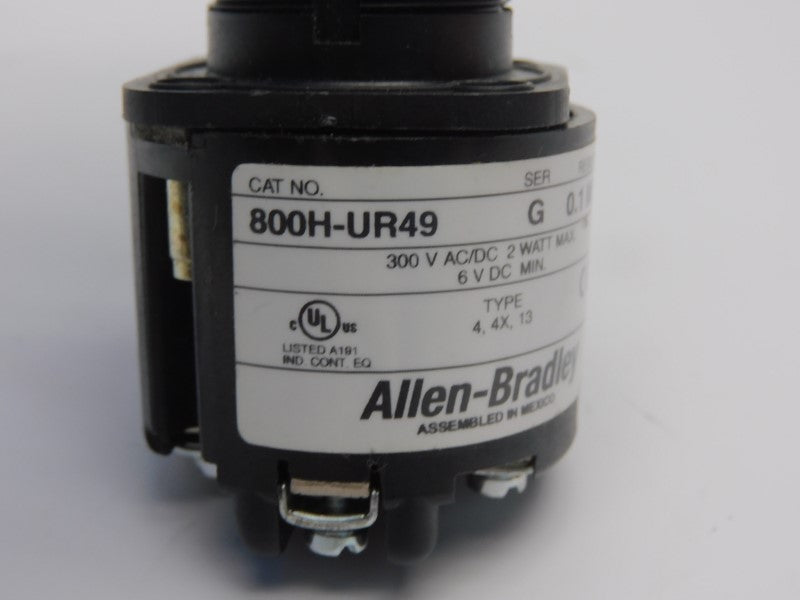 ALLEN BRADLEY 800H-UR49 SER. G 300VAC/DC UNMP