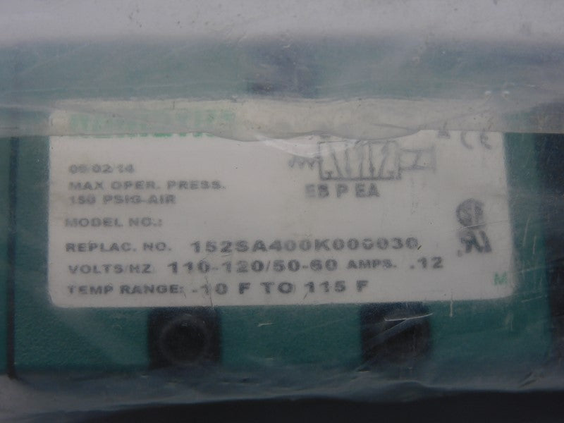 NUMATICS 152SA400K000030 110/120V .12A 150PSI NSMP