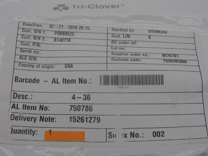 TRI-CLOVER 750786 NSMP