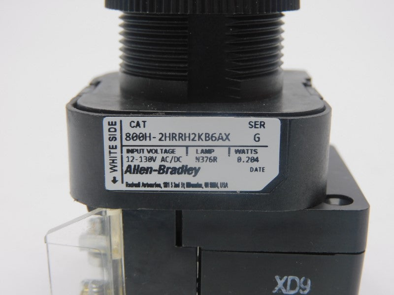 ALLEN BRADLEY 800H-2HRRH2KB6AX SER. G 12-130VAC/DC (WH) NSMP