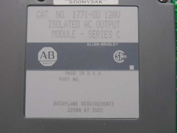 ALLEN BRADLEY 1771-OD SER. C 120V NSMP