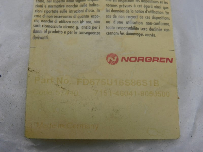 NORGREN FD675U16S86S1B NSMP