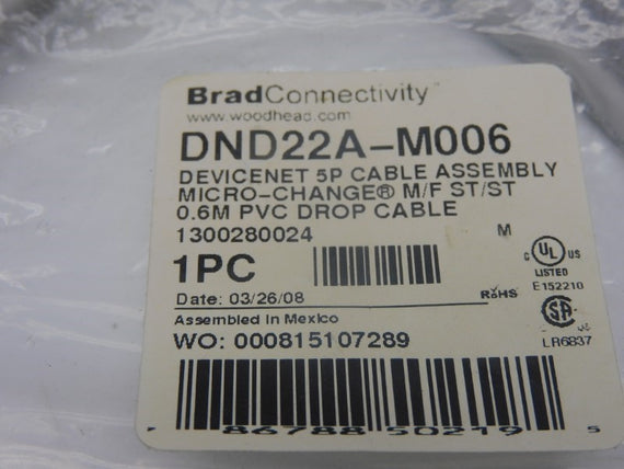 DANIEL WOODHEAD DND22A-M006 1300280024 0.6M NSMP