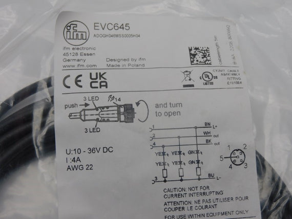 IFM EFECTOR ADOGH046MSS0005H04 EVC645 10-36VDC 4A NSMP